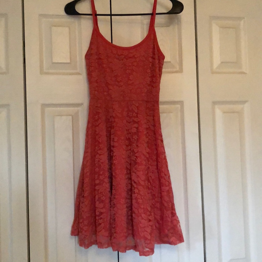 Pink Lace Skater Dress